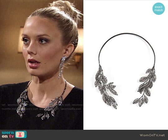 Bcbgmaxazria Pave Stone Leaf Collar worn by Abby Newman (Melissa Ordway) on The Young and the Restless