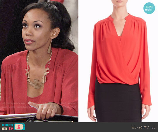 Bcbgmaxazria Jaklyn Blouse  worn by Hilary Curtis (Mishael Morgan) on The Young and the Restless