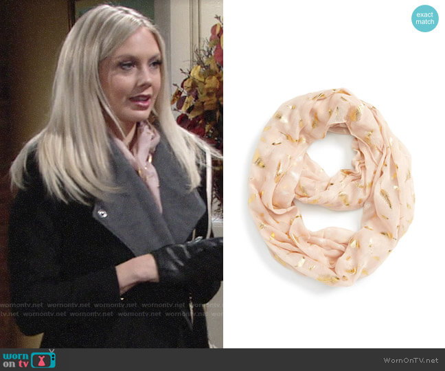BP Feather Foil Infinity Scarf worn by Abby Newman (Melissa Ordway) on The Young & the Restless
