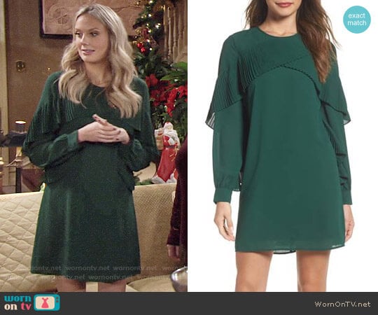 Chelsea28 Ruffle Shift Dress worn by Abby Newman (Melissa Ordway) on The Young and the Restless