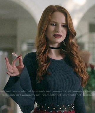 Cheryl’s ribbed bell-sleeve top on Riverdale