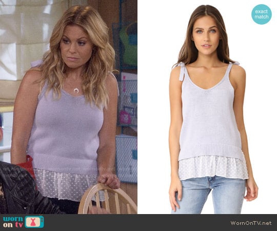 Club Monaco Emberlynn Sweater Tank worn by DJ Tanner-Fuller (Candace Cameron Bure) on Fuller House