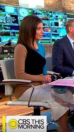 Bianna’s colorblock long sleeve dress on CBS This Morning