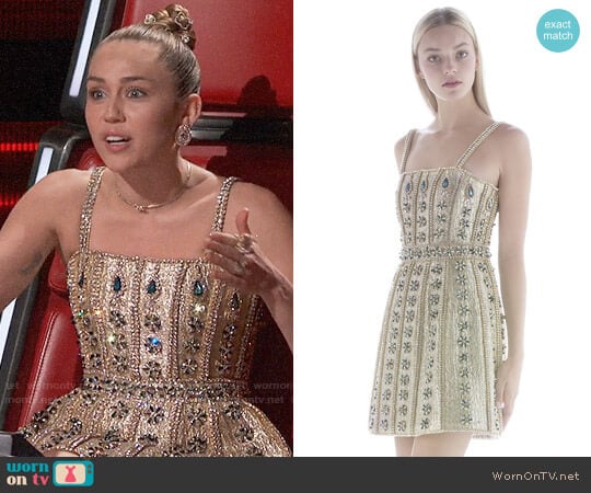 Cristahlea Crystal Embellished Corset Dress worn by Miley Cyrus on The Voice