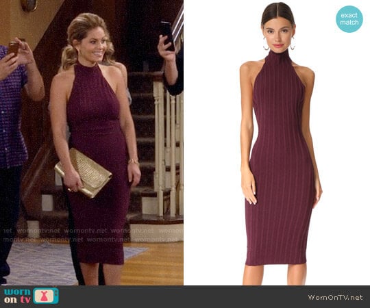 Cushnie et Ochs Mock Neck Backless Dress worn by DJ Tanner-Fuller (Candace Cameron Bure) on Fuller House