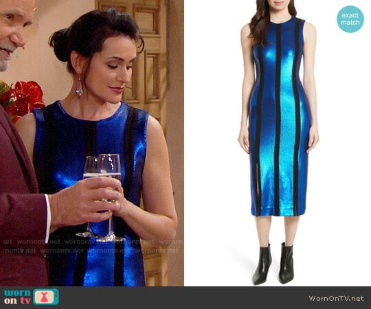 Diane von Furstenberg Sequin Panel Midi Dress worn by Quinn Fuller (Rena Sofer) on The Bold and the Beautiful