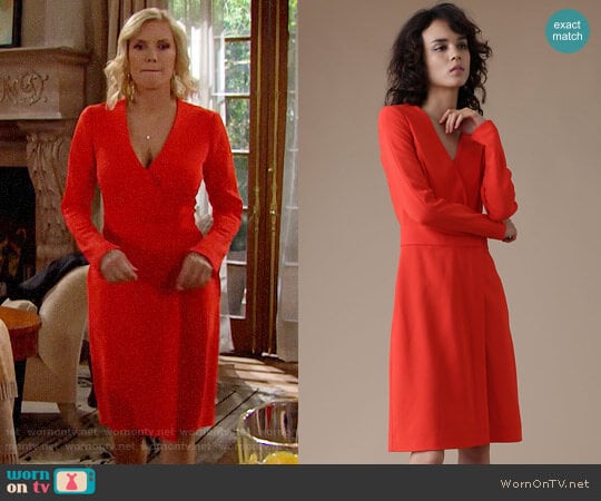 Diane von Furstenberg Long Sleeve A-Line Wrap Dress worn by Brooke Logan (Katherine Kelly Lang) on The Bold and the Beautiful