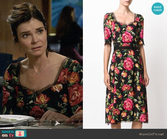 Dolce & Gabbana Floral Print Dress worn by Heather Hughes (Betsy Brandt) on Life in Pieces