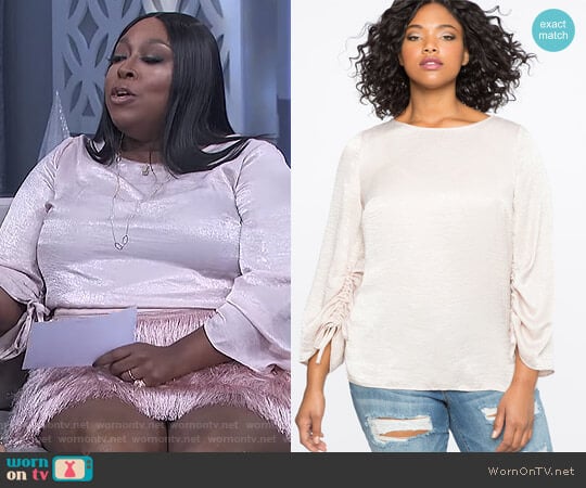 Ruched Sleeve Top by Eloquii worn by Loni Love on The Real