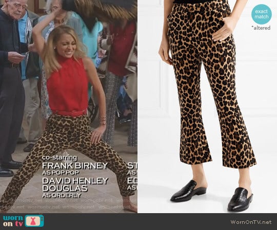 Cropped Leopard-Print Pants by Frame worn by Portia Scott-Griffith (Nicole Richie) on Great News