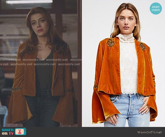 Sacred Heart Jacket by Free People worn by Sonia (Elena Satine) on The Gifted