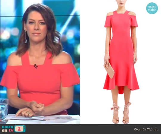 Carmen Dress with Sleeve by Ginger & Smart worn by Gorgi Coghlan  on The Project