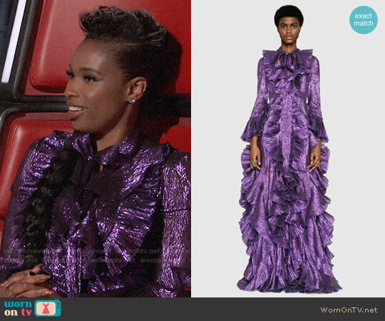 Gucci Iridescent organdy ruffle gown worn by Jennifer Hudson  on The Voice