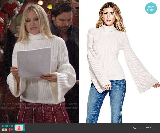 Guess Samira Voluminous Sweater Sweater worn by Sharon Newman (Sharon Case) on The Young and the Restless