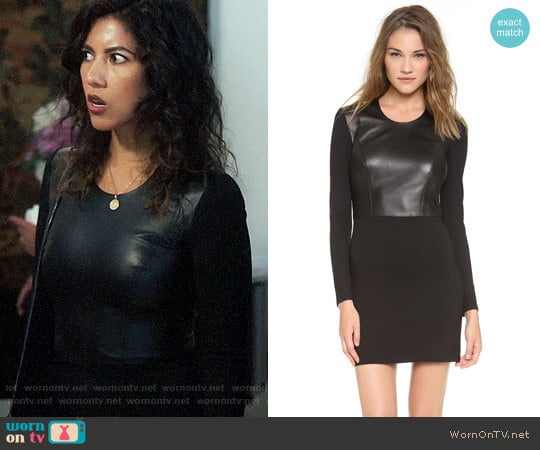 Helmut Lang Half Leather Dress worn by Rosa Diaz (Stephanie Beatriz) on Brooklyn Nine-Nine