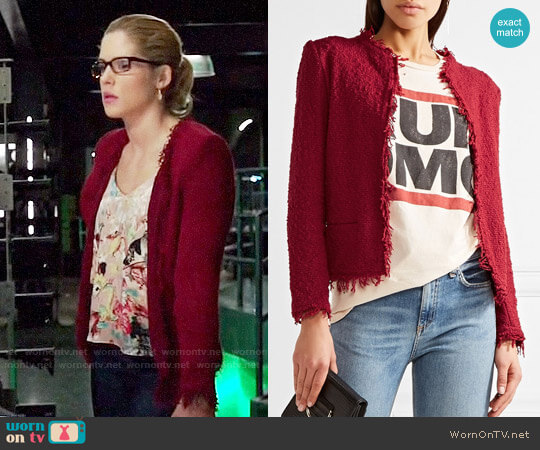 IRO Shavani Jacket worn by Felicity Smoak (Emily Bett Rickards) on Arrow