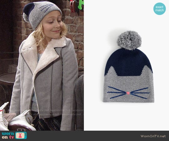 J. Crew Girls' Sparkly Cat Beanie worn by Faith Newman (Alyvia Alyn Lind) on The Young and the Restless