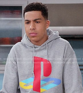 Junior's Playstation hoodie on Black-ish