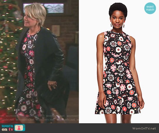 Casa Floral Poplin Dress by Kate Spade worn by Kayla Brady (Mary Beth Evans) on Days of our Lives