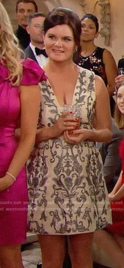 Katie's embellished Christmas dress on The Bold and the Beautiful