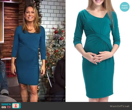 'Teagan' Maternity Dress by Kimi and Kai worn by Ginger Zee on Good Morning America