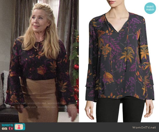 Kobi Halperin Blake Blouse worn by Nikki Reed Newman (Melody Thomas-Scott) on The Young and the Restless