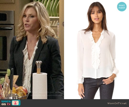 L'Agence Guilietta Ruffle Blouse worn by Claire Dunphy (Julie Bowen) on Modern Family