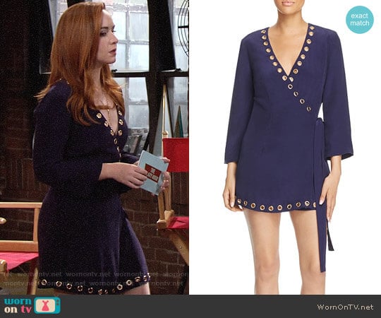 Lovers + Friends Blue Crush Wrap Dress worn by Mariah Copeland (Camryn Grimes) on The Young and the Restless