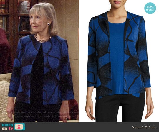 Misook Ribbed Bracelet-Sleeve Jacket worn by Dina Mergeron (Marla Adams) on The Young and the Restless