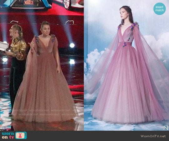 Nicolas Jebran Pink Gown worn by Miley Cyrus on The Voice