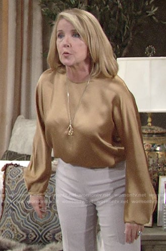 Nikki’s gold blouse on The Young and the Restless