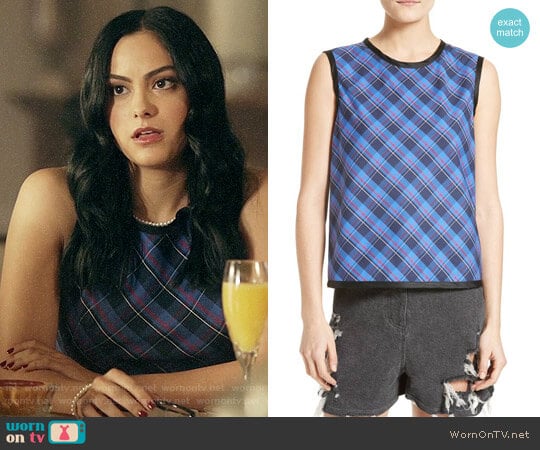 Public School Dalya Plaid Top worn by Veronica Lodge (Camila Mendes) on Riverdale