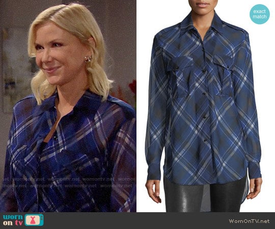 Rag & Bone Mason Plaid Tunic worn by Brooke Logan (Katherine Kelly Lang) on The Bold and the Beautiful