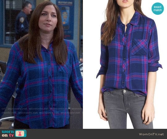 Rails Taitum Plaid Shirt in Navy Ultra Violet  worn by Gina Linetti (Chelsea Peretti) on Brooklyn Nine-Nine