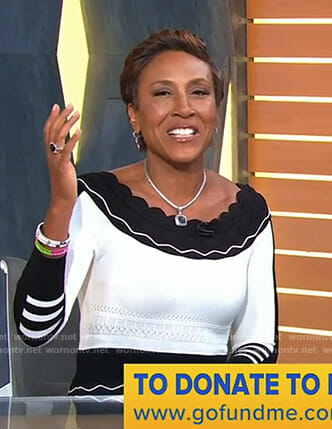 Robin’s black and white scalloped dress on Good Morning America