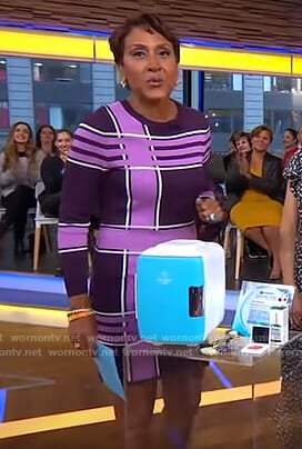 Robin’s pink and purple knit dress on Good Morning America