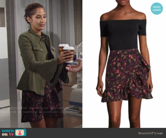 Scripted Faux Wrap Ruffle Mini Skirt worn by Lily Winters (Christel Khalil) on The Young and the Restless