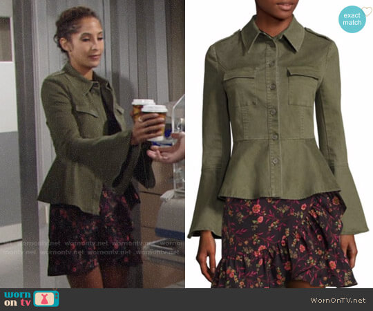 Scripted Military Peplum Jacket worn by Lily Winters (Christel Khalil) on The Young and the Restless