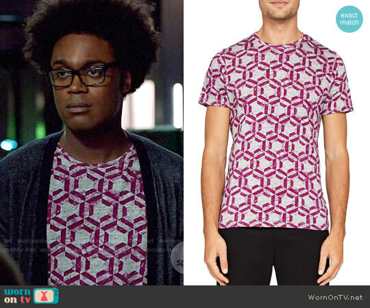 Ted Baker Mitch Hexagon Print Tee worn by Curtis Holt (Echo Kellum) on Arrow