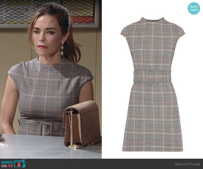 Theory Mod Belt Dress worn by Victoria Newman (Amelia Heinle) on The Young and the Restless