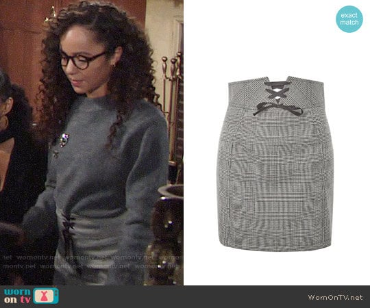 Topshop Corset Lace Up Skirt worn by Mattie Ashby (Lexie Stevenson) on The Young and the Restless