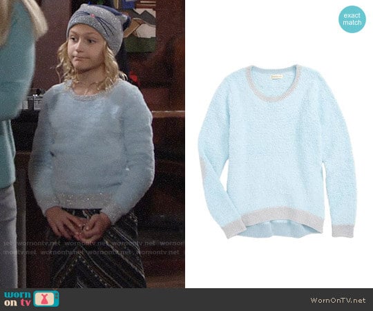 Tucker + Tate Teddy Pullover Sweater worn by Faith Newman (Alyvia Alyn Lind) on The Young and the Restless