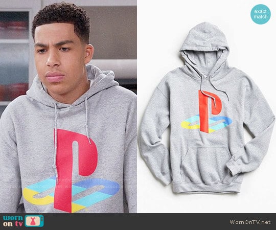 Urban Outfitters PlayStation Hoodie Sweatshirt worn by Andre Johnson Jr (Marcus Scribner) on Black-ish