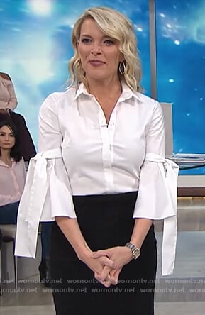 Megyn’s white bell sleeve top on Megyn Kelly Today