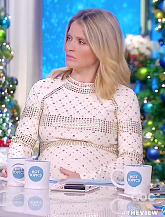 Sara’s white studded dress on The View