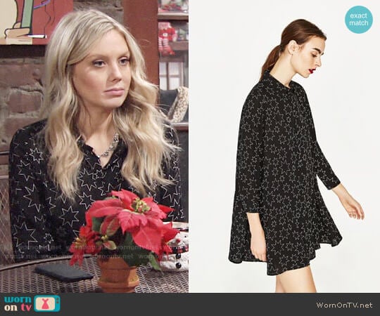 Zara Star Print Dress worn by Abby Newman (Melissa Ordway) on The Young and the Restless