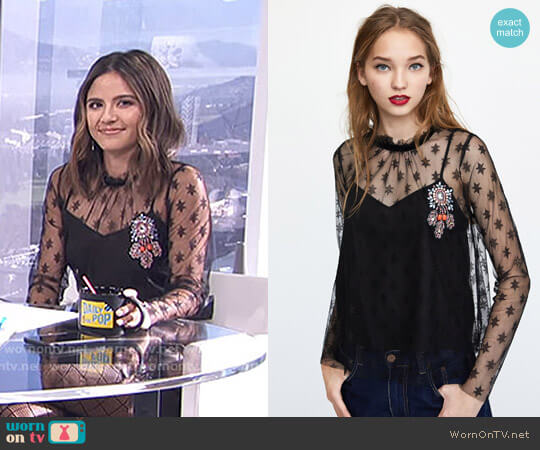 Tulle Top with Stars by Zara worn by Erin Lim on E! News