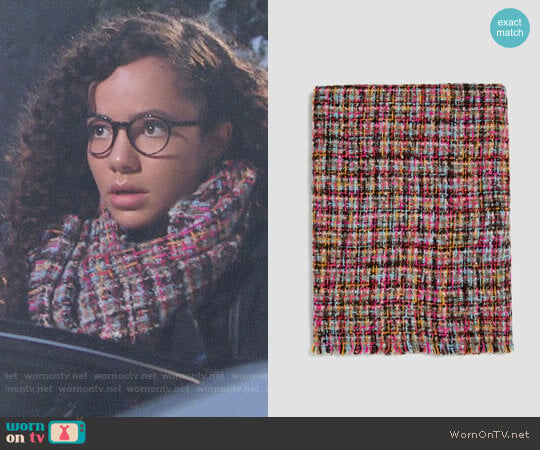 Zara Tweed Effect Scarf worn by Mattie Ashby (Lexie Stevenson) on The Young and the Restless