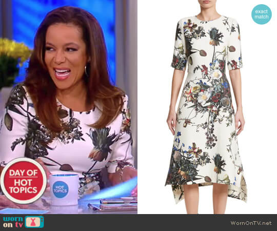 Floral Print Trapeze Dress by Adam Lippes worn by Sunny Hostin on The View