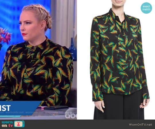 Gosford Button-Front Printed Silk Top by ALC worn by Meghan McCain  on The View